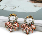 Vintage Geometric Stud Earrings Charm Pearl Jewelry Party Accessories
