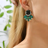 Vintage Geometric Stud Earrings Charm Pearl Jewelry Party Accessories