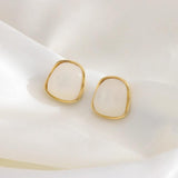 18K Plated Stainless Steel Stud Earrings for Women