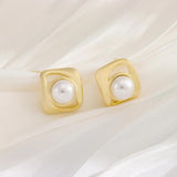 18K Plated Stainless Steel Stud Earrings for Women