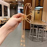 Vintage Tassel Metal Hair Claw Pendant Crab Clips Hairpin for Women