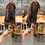 Vintage Tassel Metal Hair Claw Pendant Crab Clips Hairpin for Women