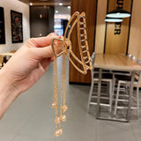 Vintage Tassel Metal Hair Claw Pendant Crab Clips Hairpin for Women