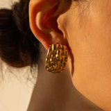 Irregular Wrinkle Stud Earrings Vintage Party Jewelry