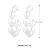 Pearl C Shape Stud Earrings Exaggerated Geometric Earring for Women