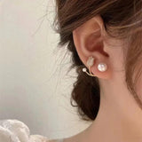 Small Flower Heart Stud Earrings with Pearl