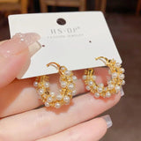 Korean & Japanese Style Pearl Beads Stud Earrings for Women
