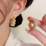 Korean & Japanese Style Pearl Beads Stud Earrings for Women