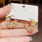 Korean & Japanese Style Pearl Beads Stud Earrings for Women