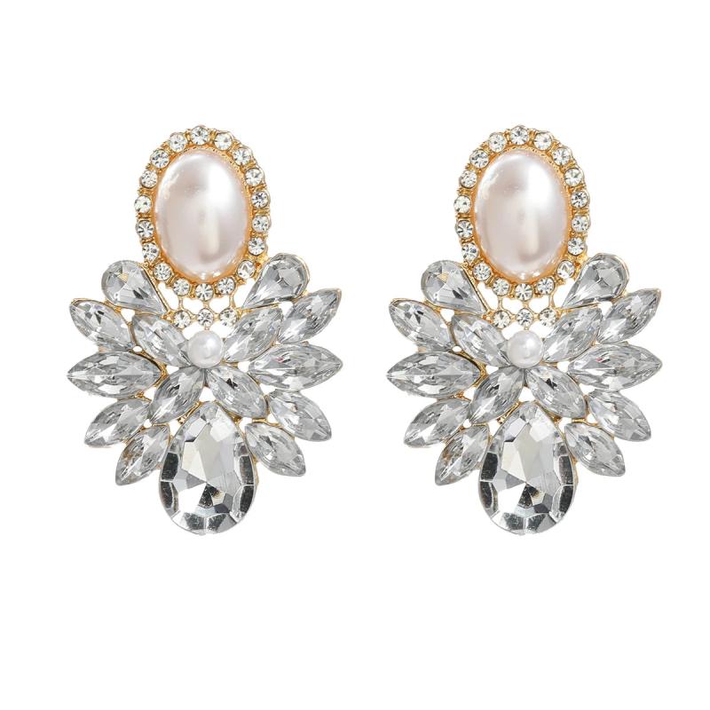 Rhinestone Pearl Earrings for Women