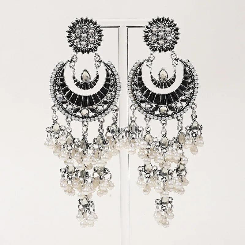Bohemian Long Earrings Indian Jhumka Jhumki Tassel Earrings