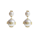 Bee Earrings with Hanging Pearls for Banquet