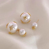 Bee Earrings with Hanging Pearls for Banquet