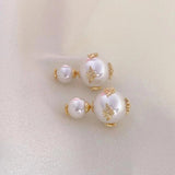 Bee Earrings with Hanging Pearls for Banquet