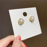 925 Silver Needle Pearl Earrings French Style High-End Sensation Women