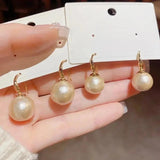 French Style Champagne Pearl Earrings