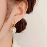 French Style Champagne Pearl Earrings