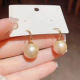 French Style Champagne Pearl Earrings