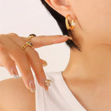 C Small Pearl Stainless Steel Studs Earrings