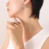 C Small Pearl Stainless Steel Studs Earrings