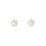 925 Silver Pearl Ball Stud Earrings Women Jewelry Gift