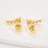 925 Silver Milk Pearl Line Stud Earring Crystal CZ Jewelry