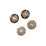 Vintage Simulated Pearl Stud Earrings 925 Silver