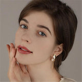 Metal Spork Pearl Earrings Hip-hop Punk Studs