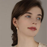 Metal Spork Pearl Earrings Hip-hop Punk Studs