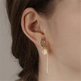 Metal Spork Pearl Earrings Hip-hop Punk Studs