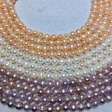 7-8mm Freshwater Pearl Beads Clean Thread Punch Semi-Finished Necklace DIY