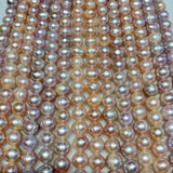 7-8mm Freshwater Pearl Beads Clean Thread Punch Semi-Finished Necklace DIY