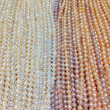 7-8mm Freshwater Pearl Beads Clean Thread Punch Semi-Finished Necklace DIY