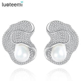 Tiny CZ Paved Bridal Wedding Girl Jewelry Sea Shell Pearl Party Accessories