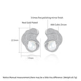 Tiny CZ Paved Bridal Wedding Girl Jewelry Sea Shell Pearl Party Accessories