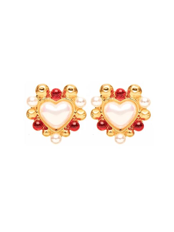 Heart-Shaped Pearl Earrings Women's Fine Jewelry