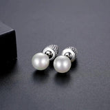 Rhodium Plated CZ Stud Earrings for Women