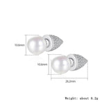 Rhodium Plated CZ Stud Earrings for Women