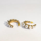 C-Shaped Pearl Earrings 925 Silver Needle Fashionable Gift