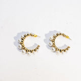 C-Shaped Pearl Earrings 925 Silver Needle Fashionable Gift