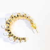 C-Shaped Pearl Earrings 925 Silver Needle Fashionable Gift