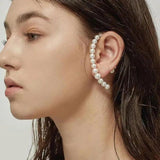 Pearls Ear Jackets Big Beads Stud Earrings For Women Jewelry