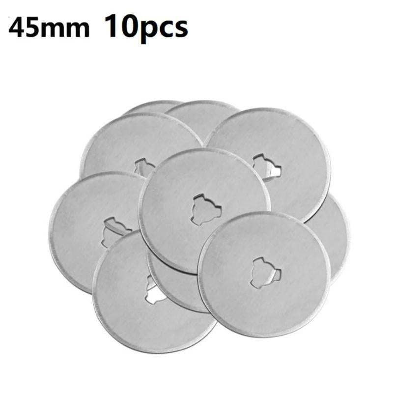 10pcs 45mm Silver Rotary Cutter Refill Blades Sewing Tools Accessory