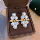 Statement Earrings Pearls Party Jewelry Vintage Accessories Modern