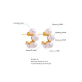 Stainless Steel Pearl Earrings Romantic Women Jewelry Gift