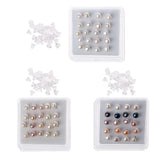 10 Pairs 6MM Pink Freshwater Pearl Stud Earrings Women, Round Shape