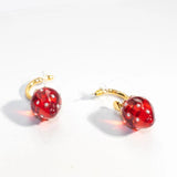 Strawberry Pearl Earrings with 925 Silver Needle French Earrings