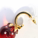 Strawberry Pearl Earrings with 925 Silver Needle French Earrings