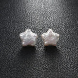 Baroque Freshwater Pearls Stud Earrings 925 Silver Jewelry for Women