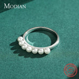 925 Sterling Silver Pearl Finger Ring for Women Wedding Jewelry
